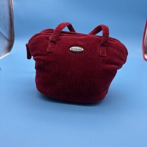 Liz Claiborne Vintage 90s  Mini Shoulder Hobo Bag Retro 90s Red Velvet Purse